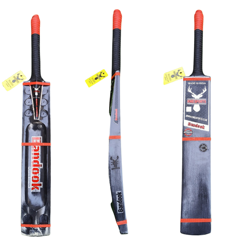 Kwesports Bandook Black Edition - Hard Tennis - - Diamond Cut Cricket Bat
