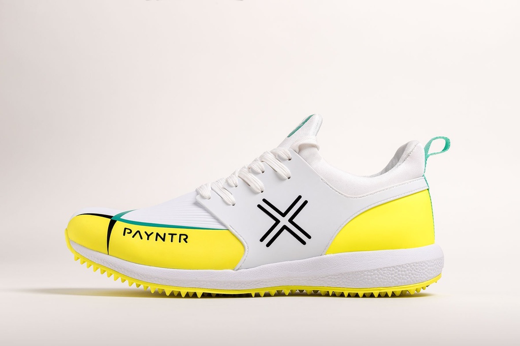 Payntr X MK3 Evo Pimple - White &amp; Yellow Cricket Shoes