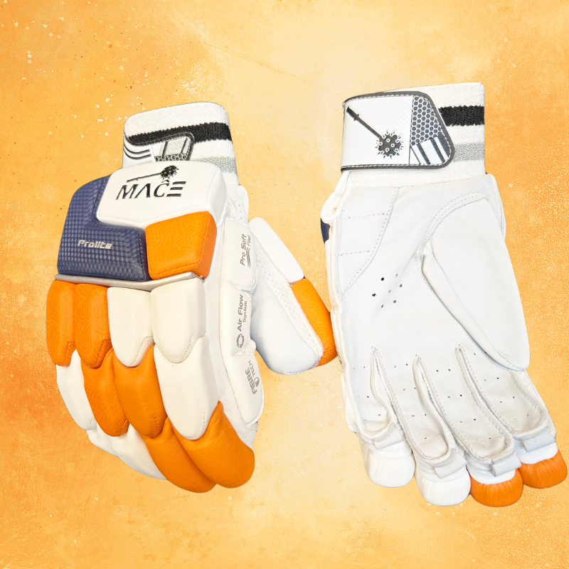 MACE ProLite Batting Gloves - Junior Premium Range - Orange-White-Navy