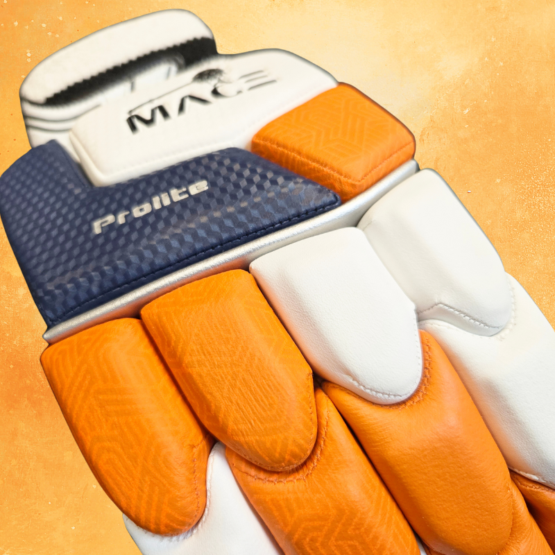 MACE ProLite Batting Gloves - Junior Premium Range - Orange-White-Navy